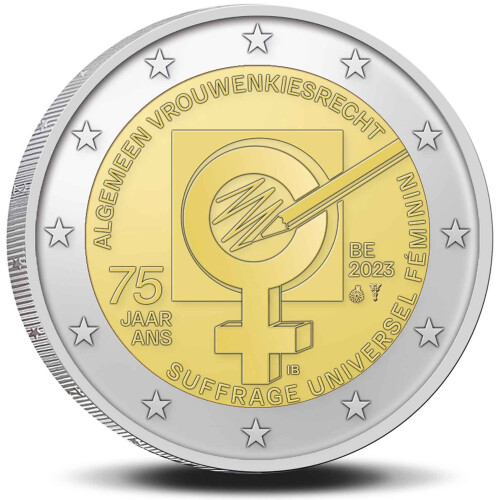 2 Euro Gedenkmünze Belgien 2023 st - Frauenwahlrecht - lose