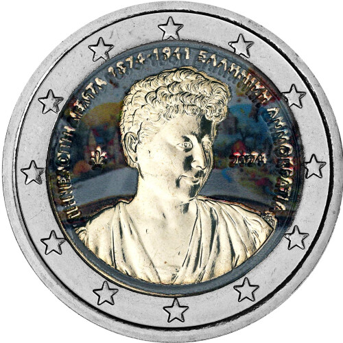 2 Euro Griechenland 2024 - Penelope Delta - coloriert / mit Farbe