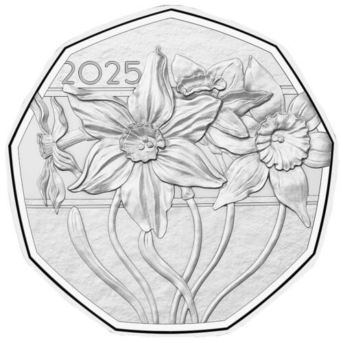 5 Euro Gedenkmünze Österreich 2025 Silber hgh - Narzissen