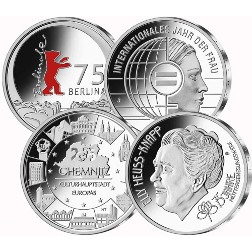4 x 20 Euro Gedenkmünzen Deutschland 2025 Silber PP - Jahresset