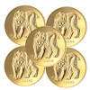 5 x 20 Euro Goldmünze "Luchs" - Deutschland 2025 - Serie "Rückkehr der Wildtiere" - Set ADFGJ