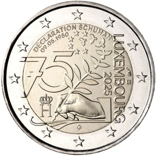 2 Euro Gedenkmünze Luxemburg 2025 bfr. - 75. Jahrestag der Schuman Erklärung