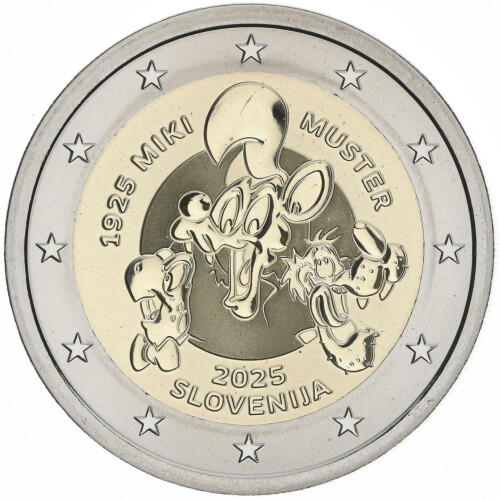 2 Euro Gedenkmünze Slowenien 2025 PP - Miki Muster