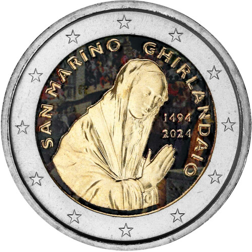 2 Euro San Marino 2024 st - 530. Todestag von Ghirlandaio - coloriert / mit Farbe