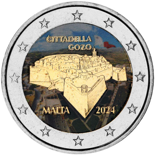 2 Euro Malta 2024 - Cittadella Gozo - coloriert / mit Farbe