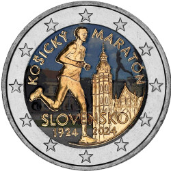 2 Euro Slowakei 2024 - Kosice-Marathon - coloriert / mit...