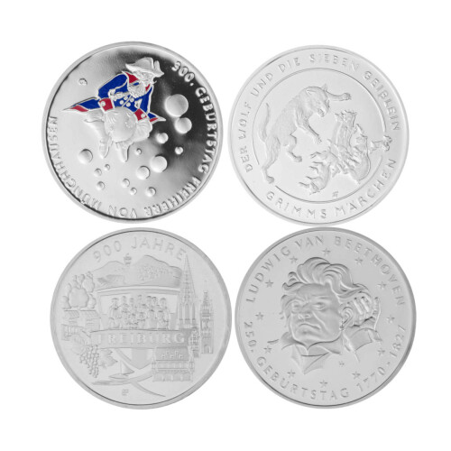 Jahressatz: 4 x 20 Euro Gedenkmünze Deutschland 2020 Silber bankfrisch - komplett!