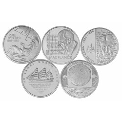 Jahressatz: 5 x 10 Euro Deutschland 2008 Silber bfr. -...