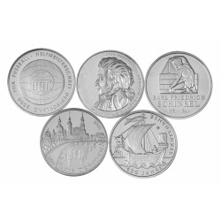 Jahressatz: 5 x 10 Euro Deutschland 2006 Silber bfr. -...