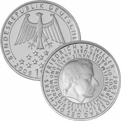 Jahressatz: 6 x 10 Euro Deutschland 2005 Silber bfr. - Alle sechs Ausgaben!