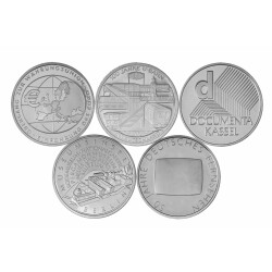 Jahressatz: 5 x 10 Euro Deutschland 2002 Silber bfr. -...