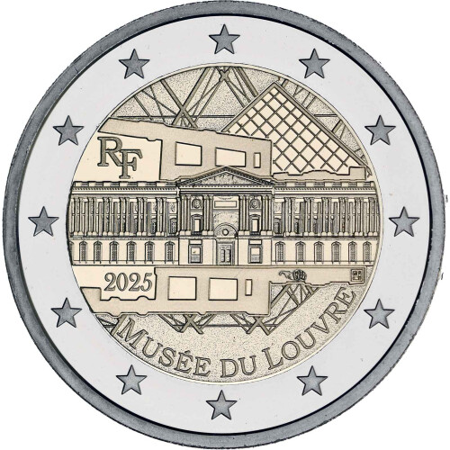 2 Euro Gedenkmünze Frankreich 2025 st - Louvre Museum - im Blister