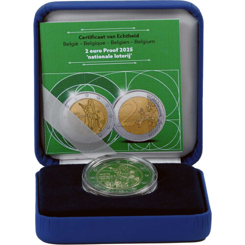 2 Euro Gedenkmünze Belgien 2025 PP - Nationallotterie - im Etui