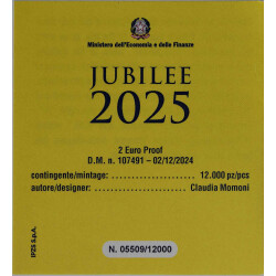 2 Euro Gedenkmünze Italien 2025 PP - Jubiläum 2025 - im Etui
