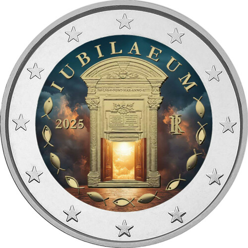 2 Euro Italien 2025 - Heiliges Jahr / Jubiläum 2025 - coloriert / mit Farbe