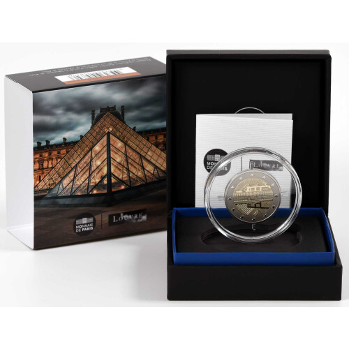 2 Euro Gedenkmünze Frankreich 2025 PP reverse - Louvre Museum - im Etui