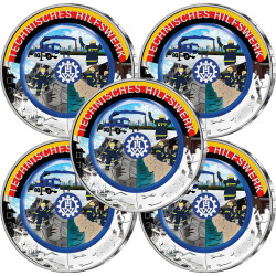 5 x 10 Euro Deutschland 2025 - THW - ADFGJ - coloriert /...