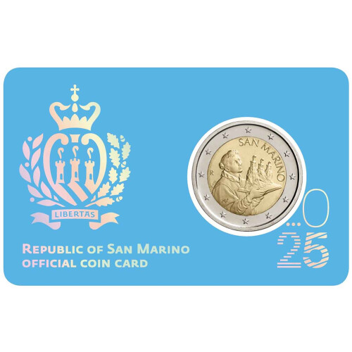 2 Euro Kursmünze San Marino 2025 - Heiliger Marinus - in CoinCard
