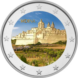 2 Euro Malta 2025 - Mdina - coloriert / mit Farbe