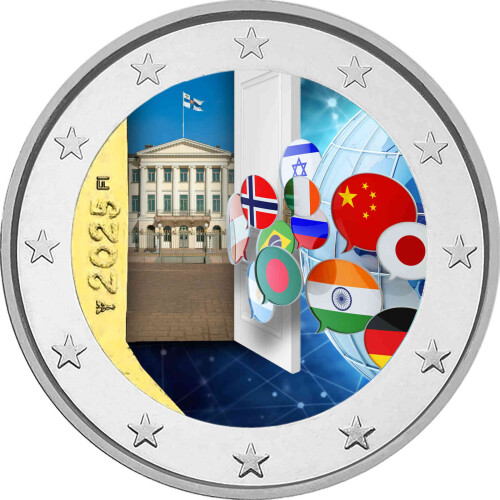 2 Euro Finnland 2025 - Diplomatie und Außenpolitik - coloriert / mit Farbe