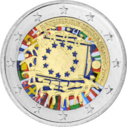 2 Euro Deutschland 2015 - 30 Jahre EU-Flagge - coloriert...