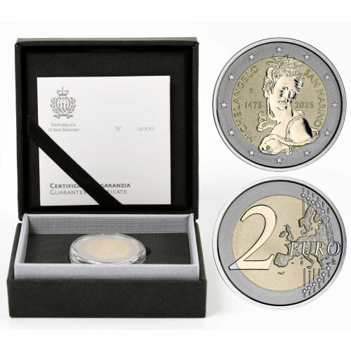 2 Euro Gedenkmünze San Marino 2025 PP - Michelangelo - Reverse Proof