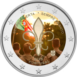 2 Euro Portugal 2025 - Weltpfadfindertag - coloriert /...