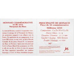 2 Euro Gedenkmünze Monaco 2025 PP - Grafschaft Les Baux