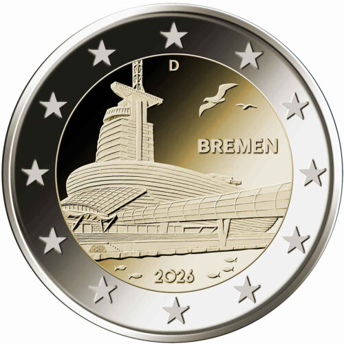2 Euro Gedenkmünze Deutschland 2026 bfr. - Klimahaus Bremerhaven (D)
