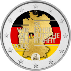 2 Euro Deutschland 2025 - 35 Jahre Einheit - coloriert /...