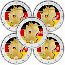 5 x 2 Euro Deutschland 2025 - 35 Jahre Einheit (ADFGJ) -...