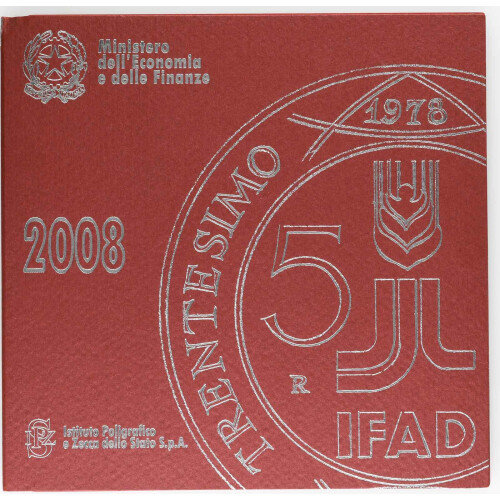 Offizieller KMS Italien 2008 in Stempelglanz (st) inkl. 5 Euro Gedenkmünze