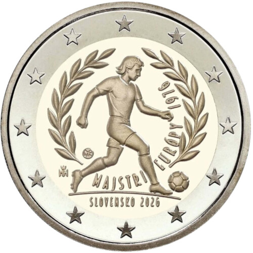 2 Euro Gedenkmünze Slowakei 2026 bfr. - Sieg Fußball EM