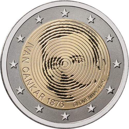 2 Euro Gedenkmünze Slowenien 2026 bfr. - Ivan Cankar