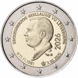 2 Euro Gedenkmünze Luxemburg 2026 bfr. - 45....
