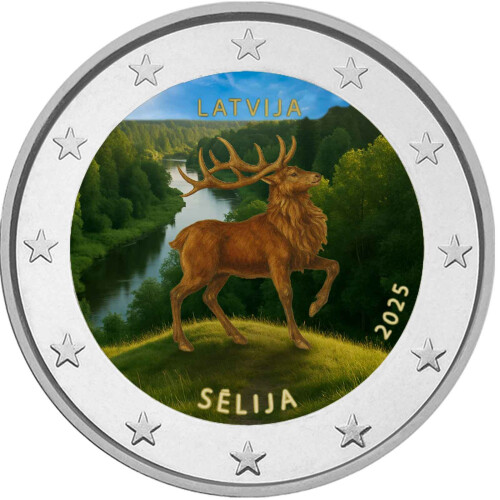 2 Euro Lettland 2025 - Selija - coloriert / mit Farbe