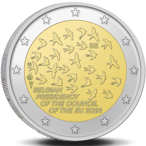 2 Euro Gedenkmünze Belgien 2024 st - EU-Ratspräsidentschaft - lose