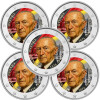 5 x 2 Euro Deutschland 2026 - Konrad Adenauer (ADFGJ) - coloriert / mit Farbe