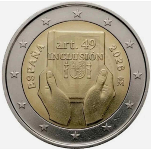 2 Euro Gedenkmünze Spanien 2026 bfr. - Artikel 49 Inklusion