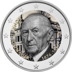 2 Euro Deutschland 2026 - Konrad Adenauer - coloriert /...