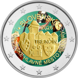 2 Euro Slowakei 2026 - Trencin - coloriert / mit Farbe