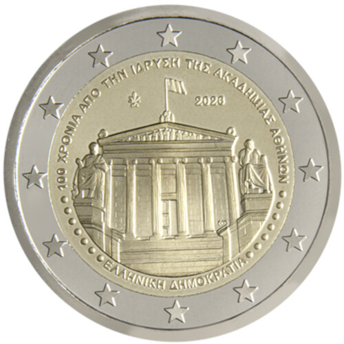 2 Euro Gedenkmünze Griechenland 2026 bfr. - Akademie von Athen