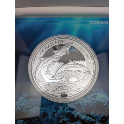 1 Kilo Silber Münze Ocean Five 2021 PP - Delfin -...