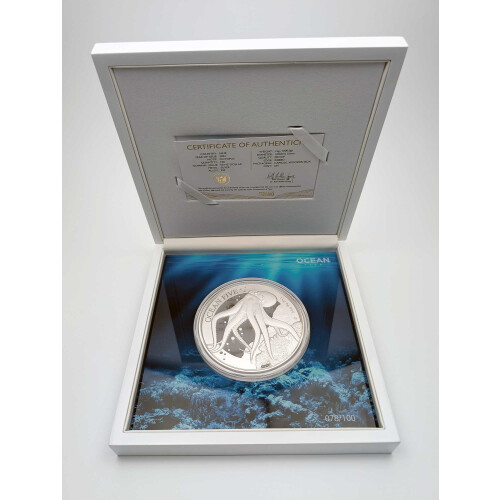 1 Kilo Silber Münze Ocean Five 2023 PP - Oktopus - Auflage: 100!