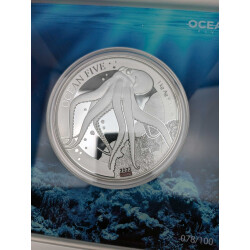 1 Kilo Silber Münze Ocean Five 2023 PP - Oktopus -...