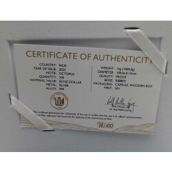 1 Kilo Silber Münze Ocean Five 2023 PP - Oktopus - Auflage: 100!