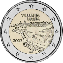 2 Euro Gedenkmünze Malta 2026 bfr - Valletta