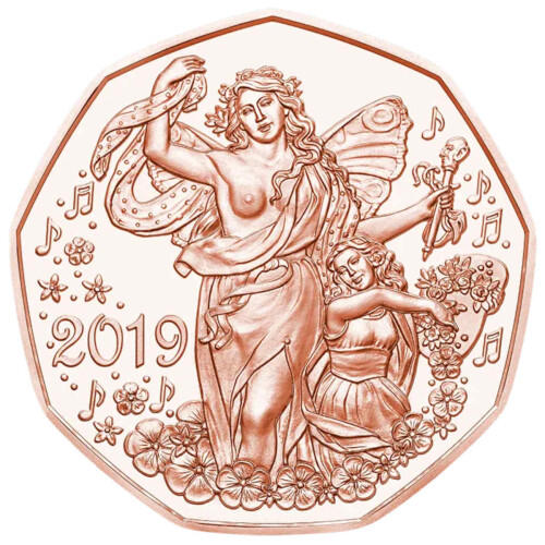 5 Euro Gedenkmünze Österreich 2019 Kupfer bfr - Lebensfreude