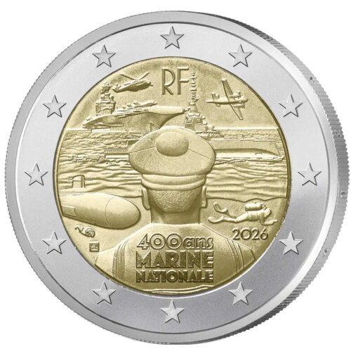 2 Euro Gedenkmünze Frankreich 2026 bfr. - französische Marine