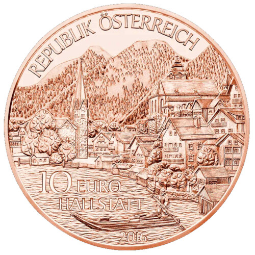 10 Euro Gedenkmünze Österreich 2016 Kupfer bfr - Oberösterreich Hallstadt